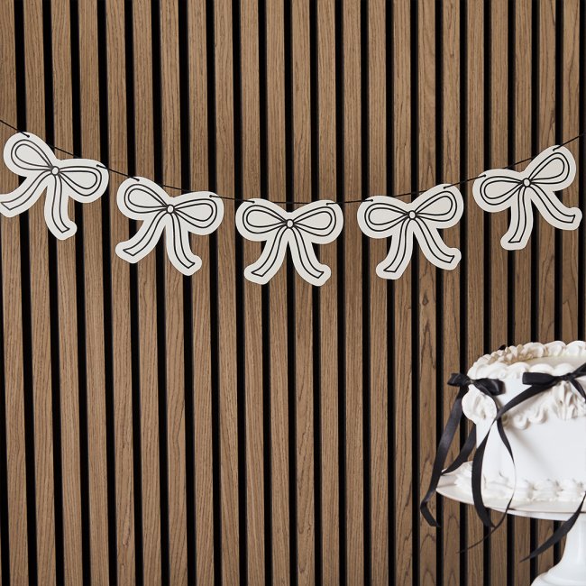 Garland-HBBW101 - Bow Card Garland (2m)-Hootyballoo