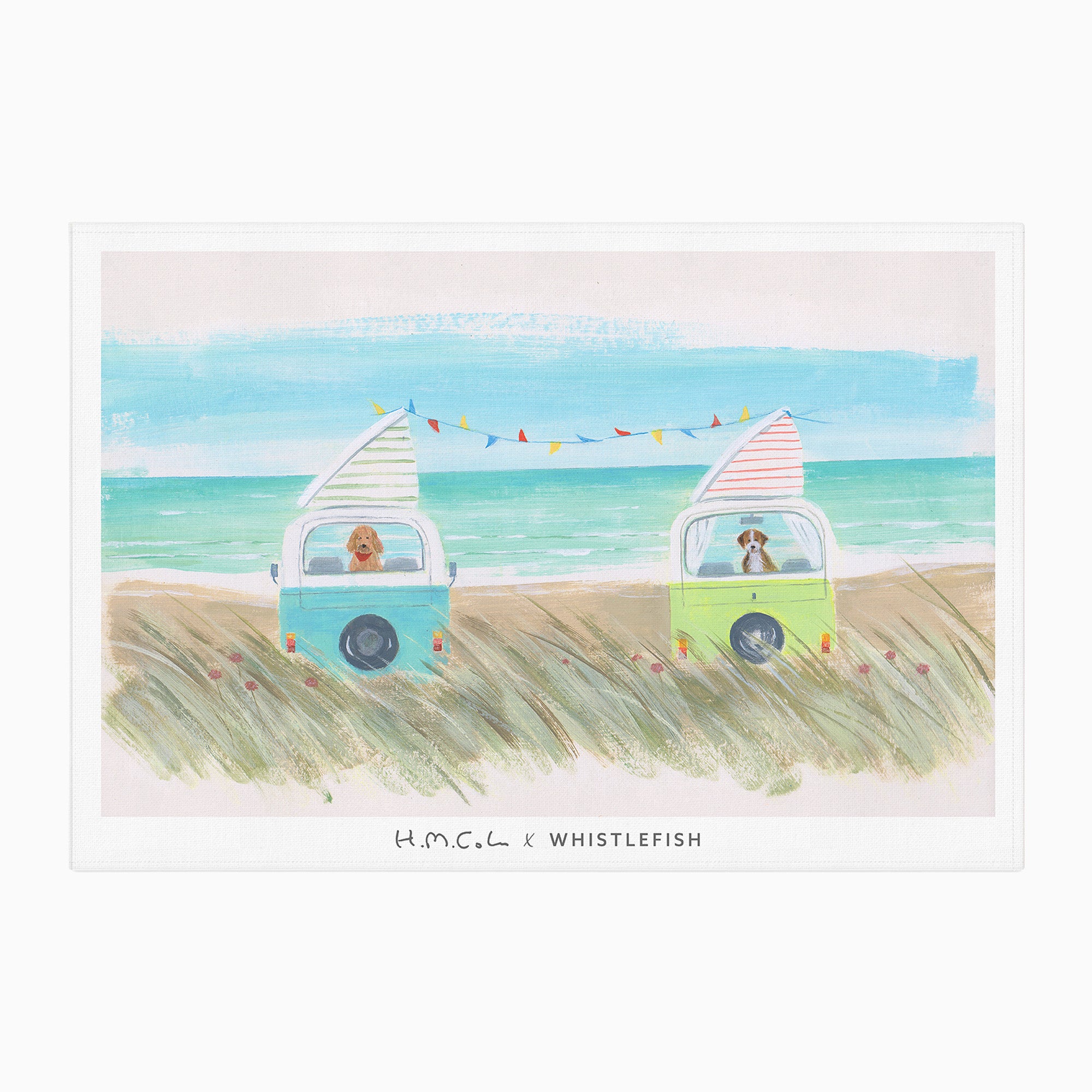 Tea Towel-HC19TT - Camper Dogs Tea Towel-Hannah Cole