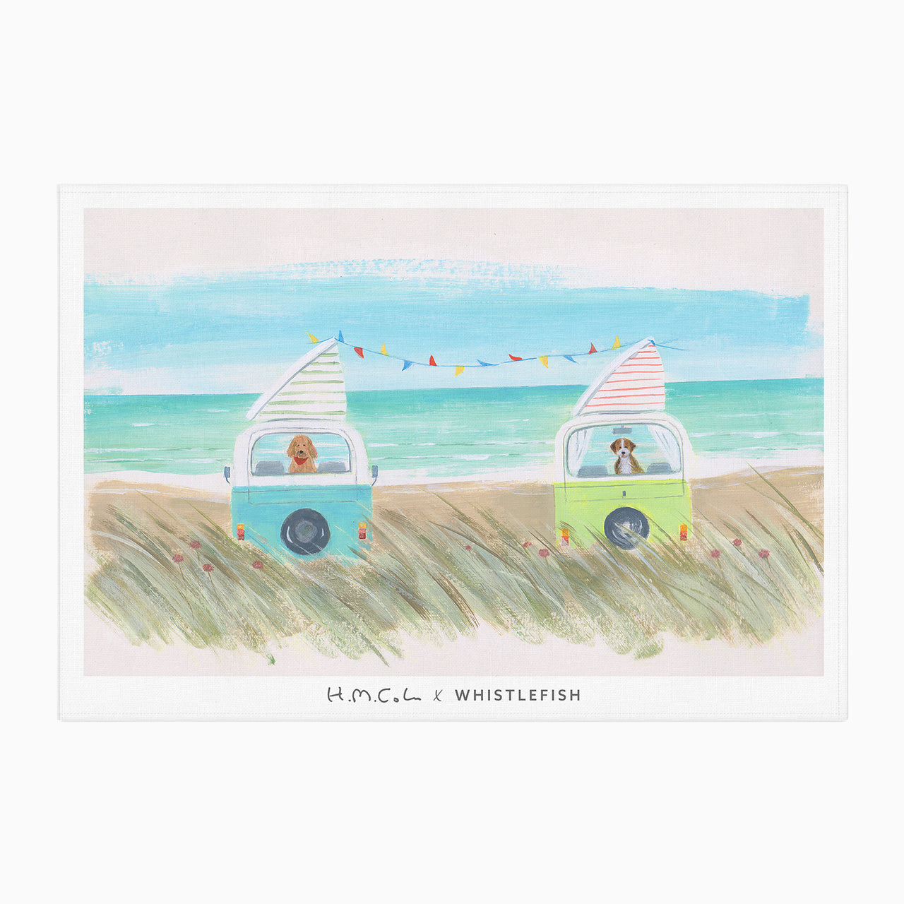 Tea Towel-HC19TT - Camper Dogs Tea Towel-Hannah Cole