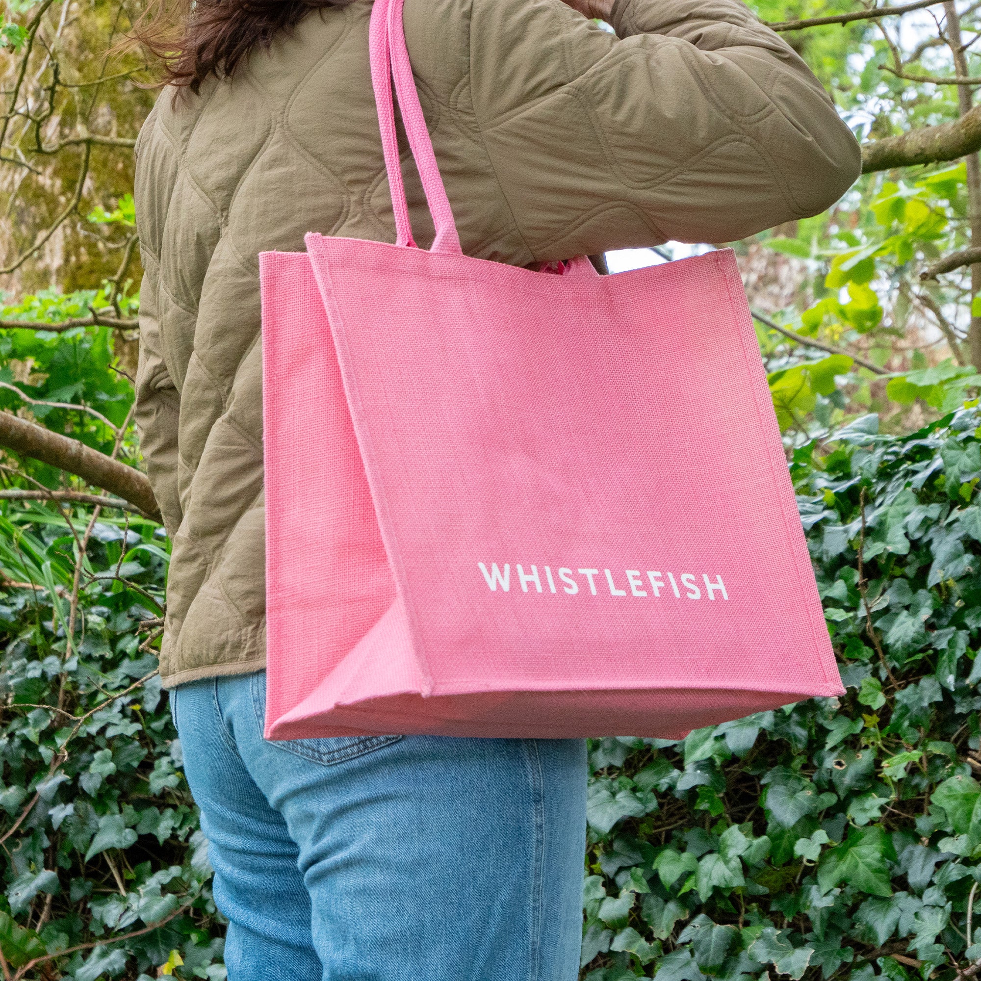 Large Jute Bag-JB223 - Candyfloss Large Jute Bag-Whistlefish