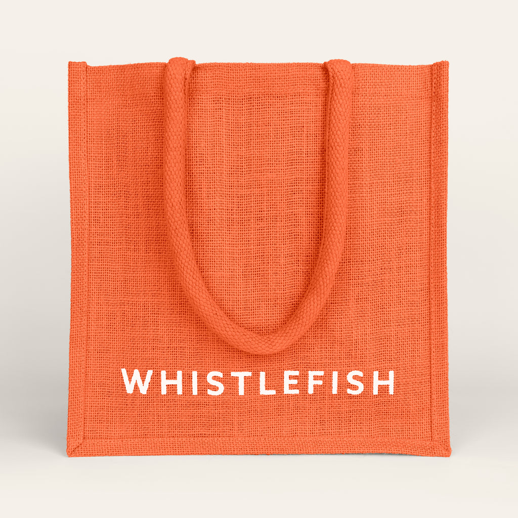 Jute Bag-JB193 - Sunset Orange Small Jute Bag-Whistlefish