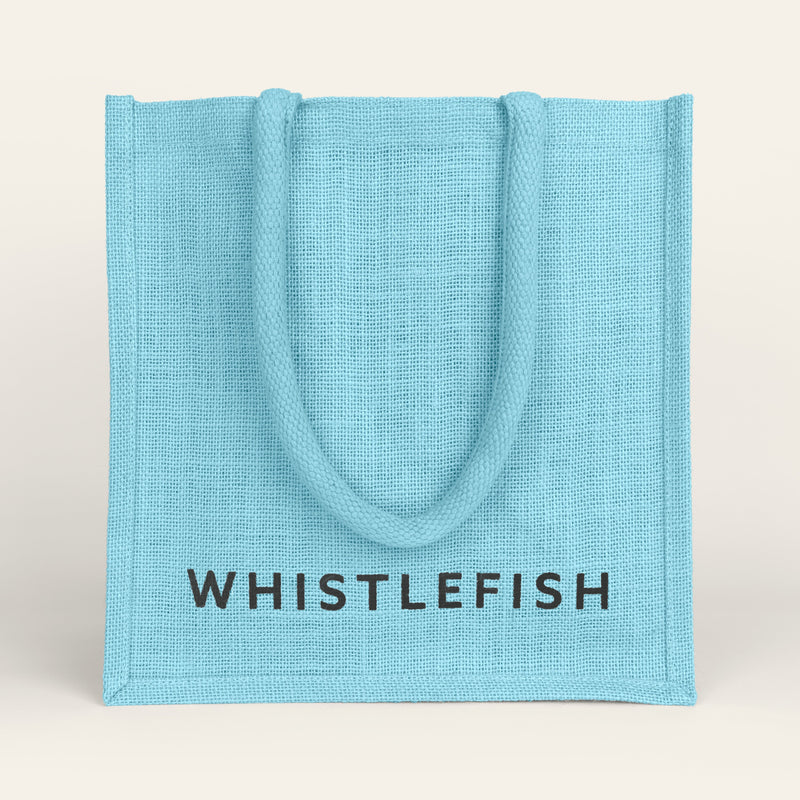 Jute Bag-JB2AQ - Whistlefish Jute Bag Aqua-Whistlefish