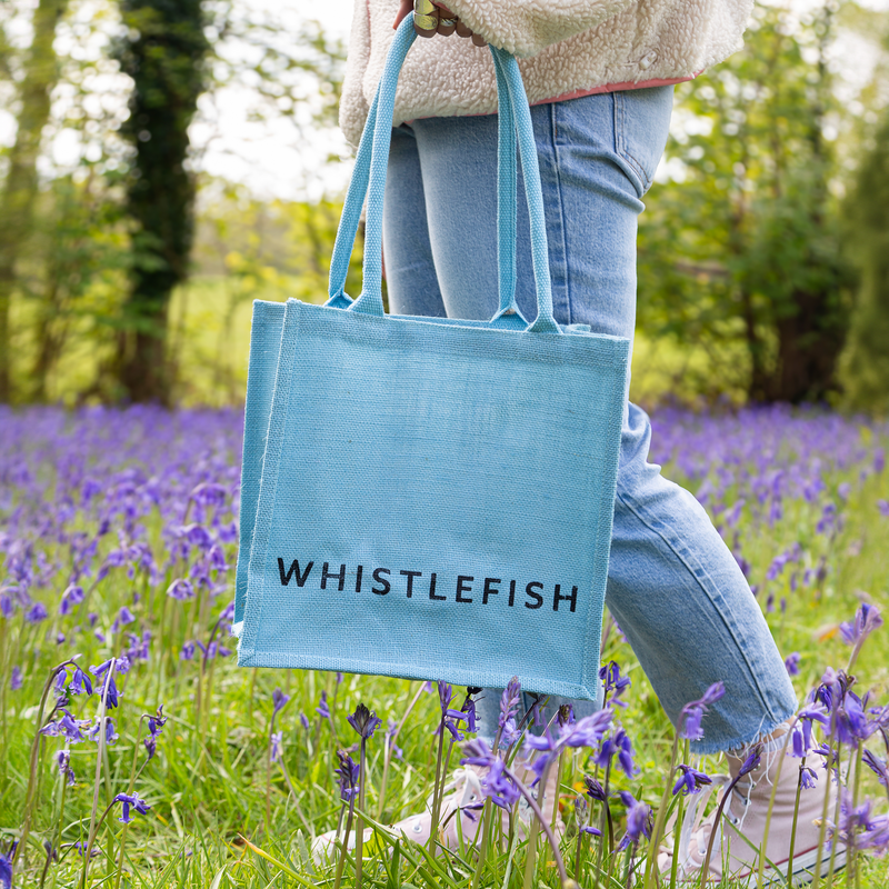 Jute Bag - JB2AQ - Whistlefish Jute Bag Aqua - Whistlefish Jute Bag Aqua - Whistlefish