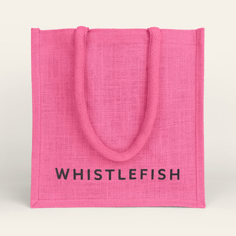 Jute Bag-JB2BP - Whistlefish Jute Bag Pink-Whistlefish