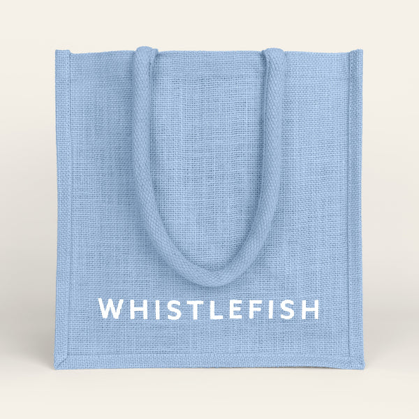 Jute Bag - JB2CB - Whistlefish Jute Bag Cornflower Blue - Cornflower Blue Jute Bag - Whistlefish