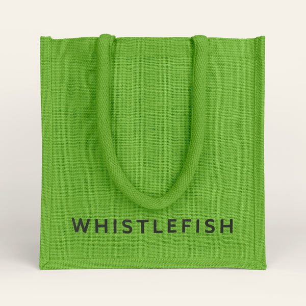 Jute Bag - JB2GR - Whistlefish Jute Bag Green - Jute Bag Green - Whistlefish