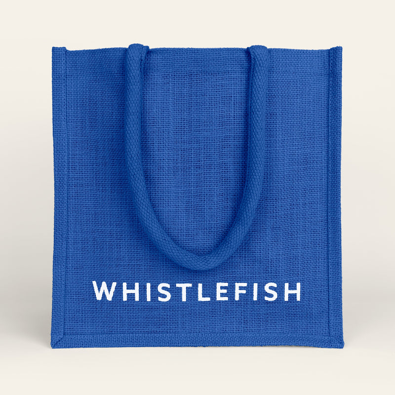 Jute Bag - JB2IN - Whistlefish Jute Bag Blue - Whistlefish Jute Bag Blue - Whistlefish