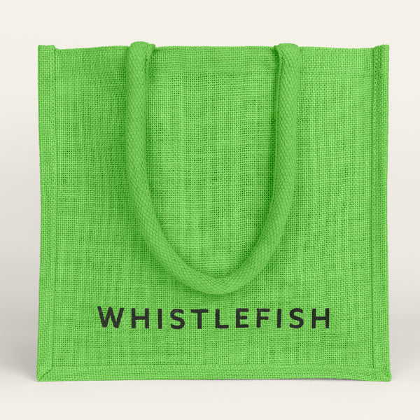 Jute Bag - JBLGR - Whistlefish Large Jute Bag Green - Green Large Jute Bag - Whistlefish