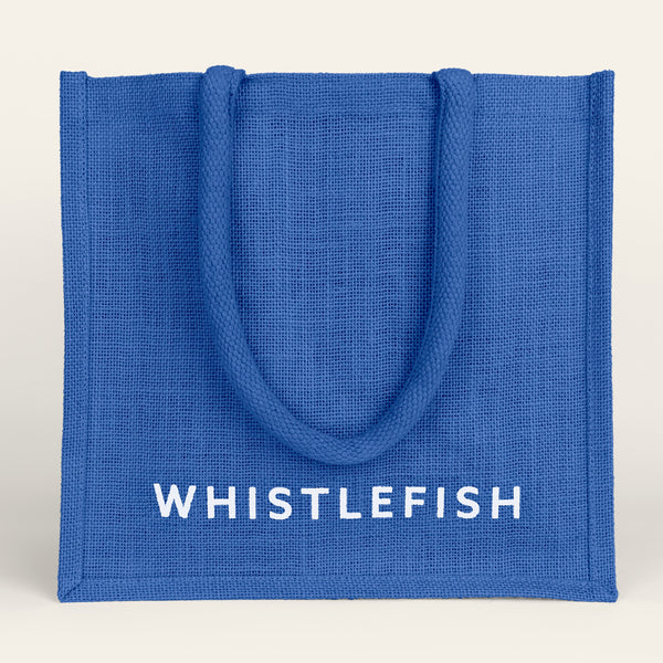 Jute Bag - JBLIN - Whistlefish Large Jute Bag Blue - Blue Large Jute Bag - Whistlefish