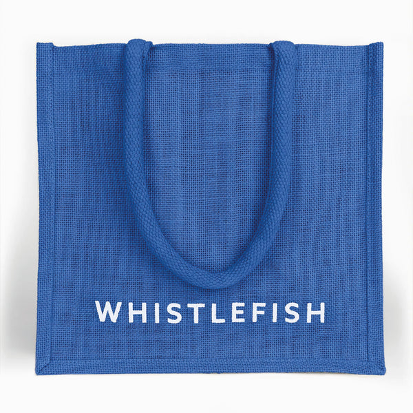 Jute Bag-JBLIN - Whistlefish Large Jute Bag Blue-Whistlefish