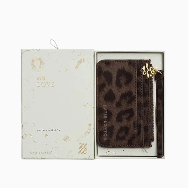 KLB4658 - Chocolate Leopard Coin and Card Holder in Gift Box