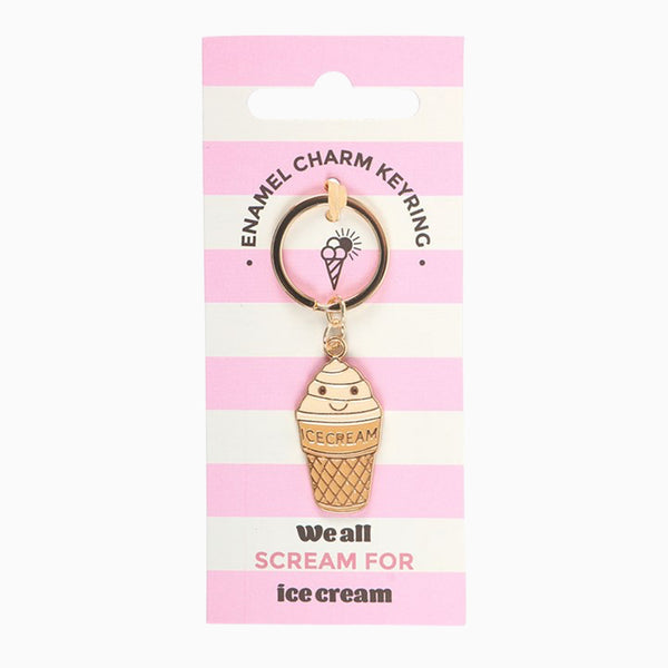Keyring-HE_83726 - Ice Cream Cone Keyring-Something Different Wholesale