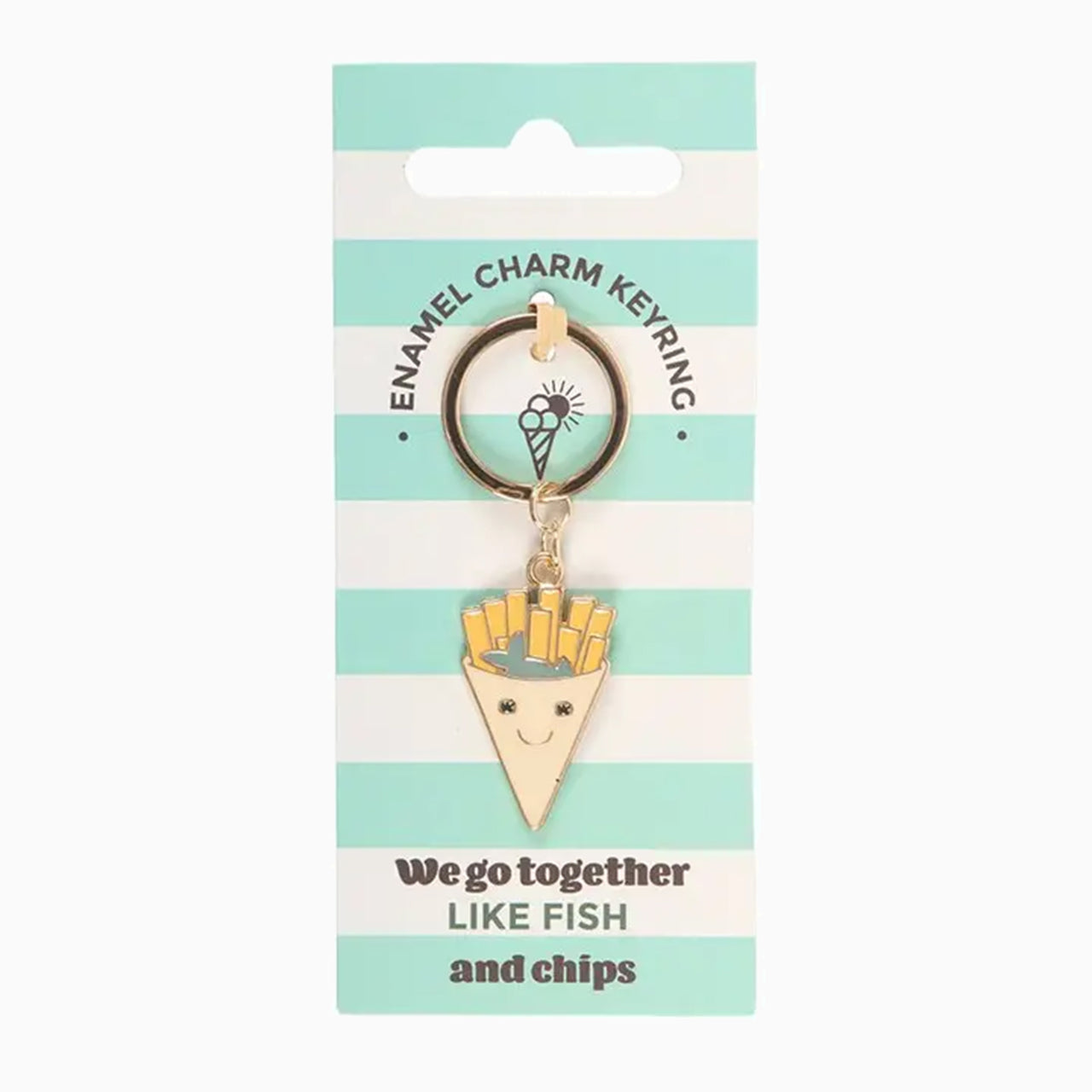 Keyring-HE_83826 - Fish and Chips Keyring-Something Different Wholesale