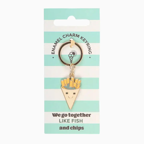 Keyring-HE_83826 - Fish and Chips Keyring-Something Different Wholesale