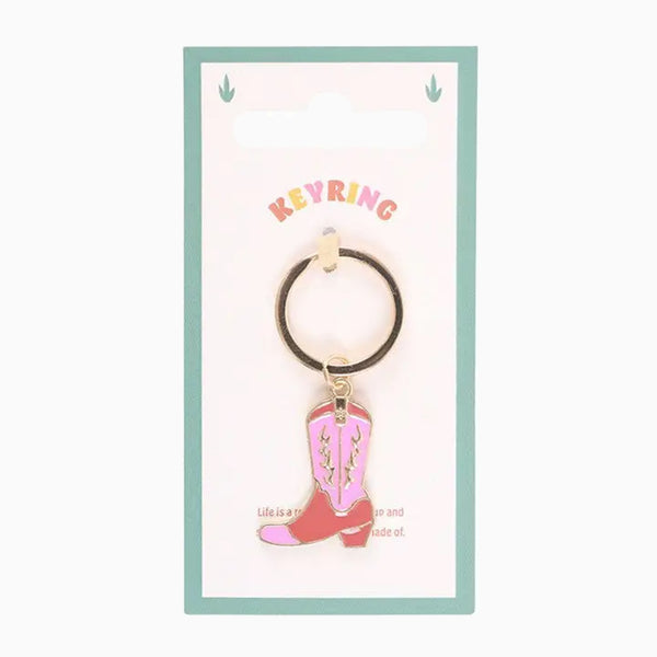 Keyring-RO_51225 - Pink Cowboy Boot Keyring-Something Different Wholesale