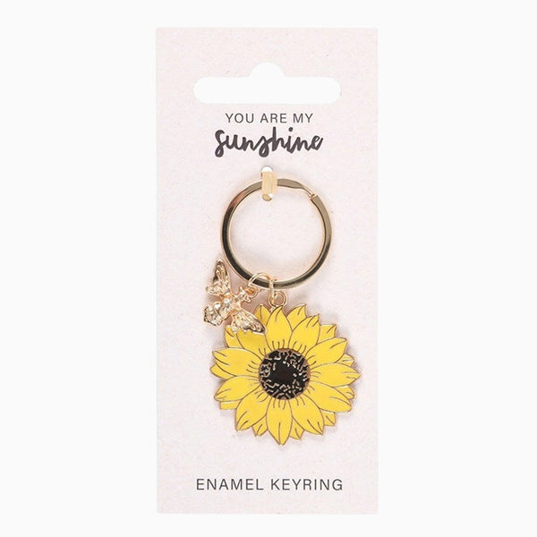 Keyring-SW_52925 - You Are My Sunshine Sunflower Keyring-Something Different Wholesale