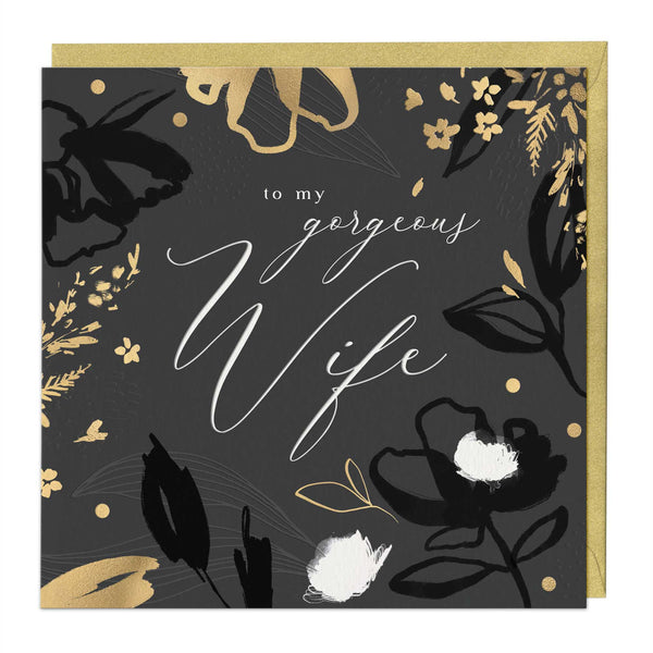Luxury Card - LN008 - Elegant Floral Birthday Luxury Card - Elegant Floral Birthday Card for Wife - Whistlefish