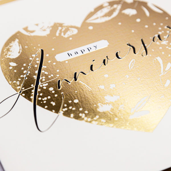Luxury Card - LN012 - Golden Heart Anniversary Luxury Card - Golden Heart Anniversary Card - Whistlefish