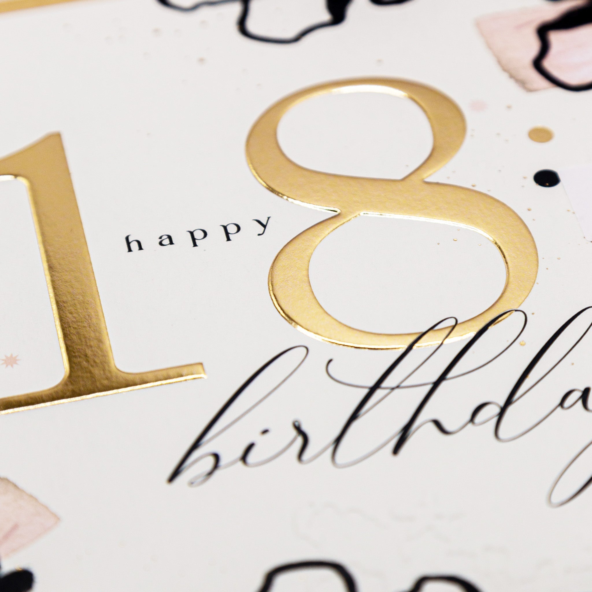 Luxury Card - LN013 - Floral 18th Birthday Luxury Card - Floral 18th Birthday Celebration Card - Whistlefish