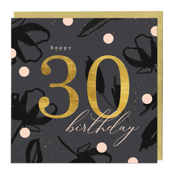Luxury Card - LN015 - Elegant Flair 30th Birthday Luxury Card - Elegant Flair 30th Birthday Card - Whistlefish