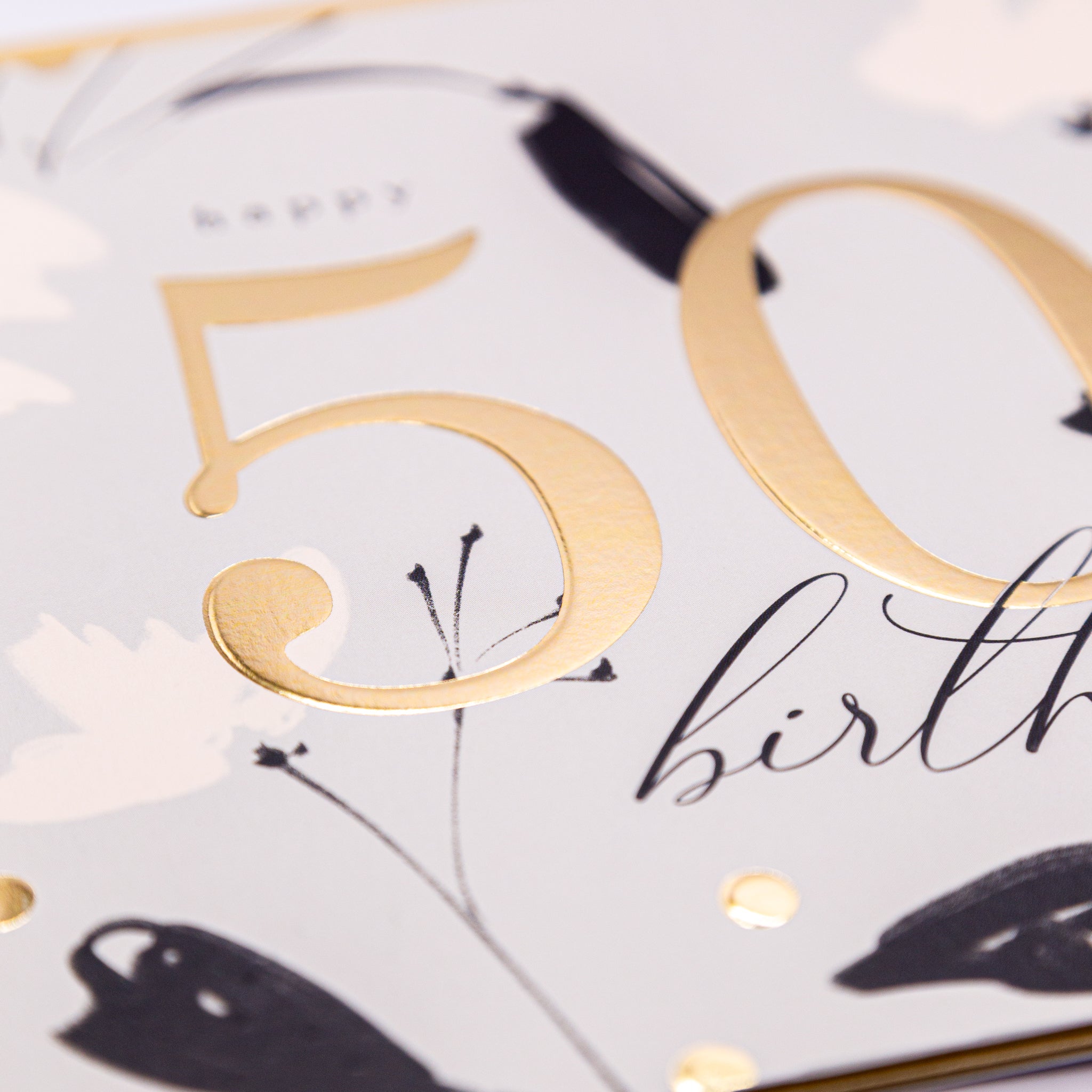 Luxury Card - LN017 - Golden Jubilee 50th Birthday Luxury Card - Golden Jubilee 50th Birthday Card - Whistlefish