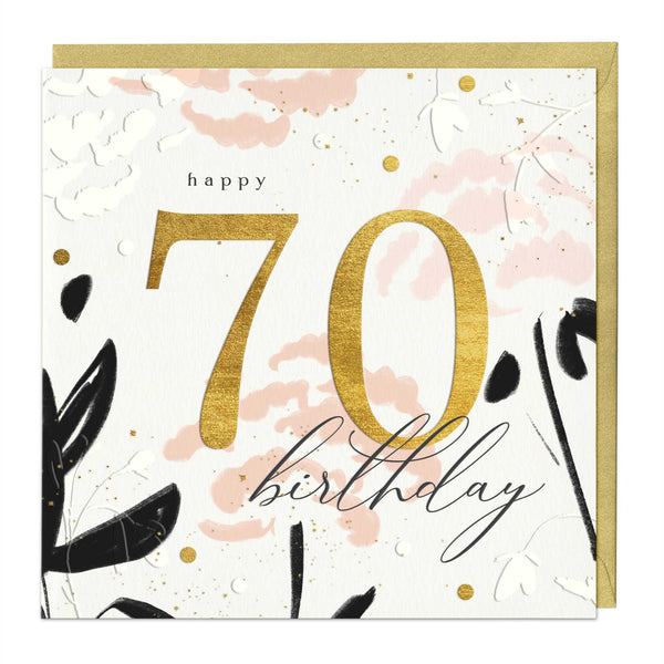 Luxury Card - LN019 - Elegance 70th Birthday Luxury Card - Platinum Elegance 70th Birthday Card - Whistlefish