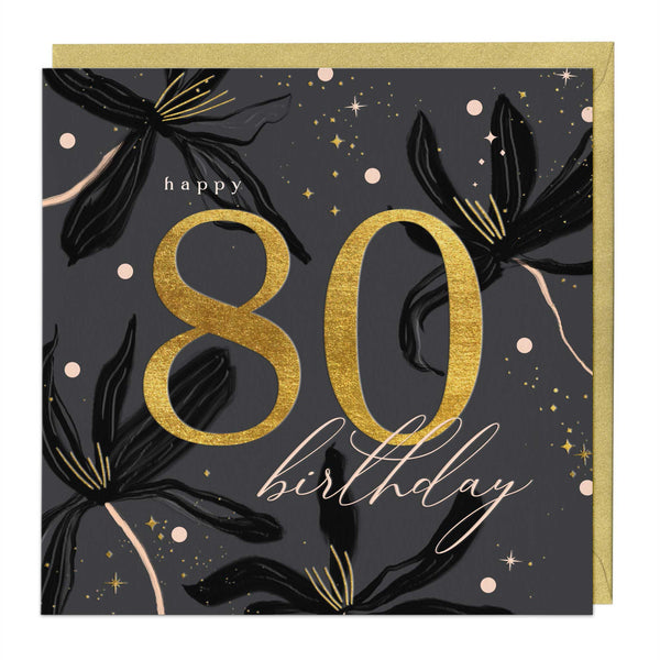 Luxury Card - LN020 - Opulence 80th Birthday Luxury Card - Octogenarian Opulence 80th Birthday Card - Whistlefish