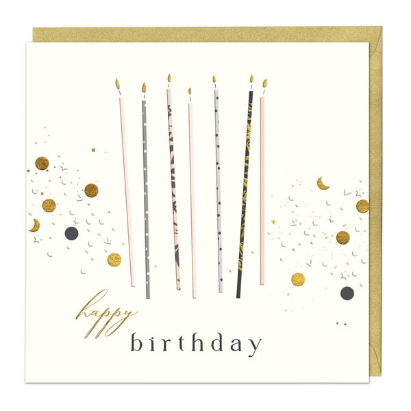 Luxury Card - LN023 - Elegant Candles Birthday Luxury Card - Elegant Celebration Candles Birthday Card - Whistlefish