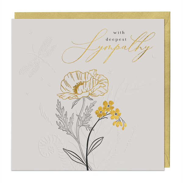 Luxury Card - LN027 - Serenity Poppy Sympathy Luxury Card - Serenity Poppy Sympathy Card - Whistlefish