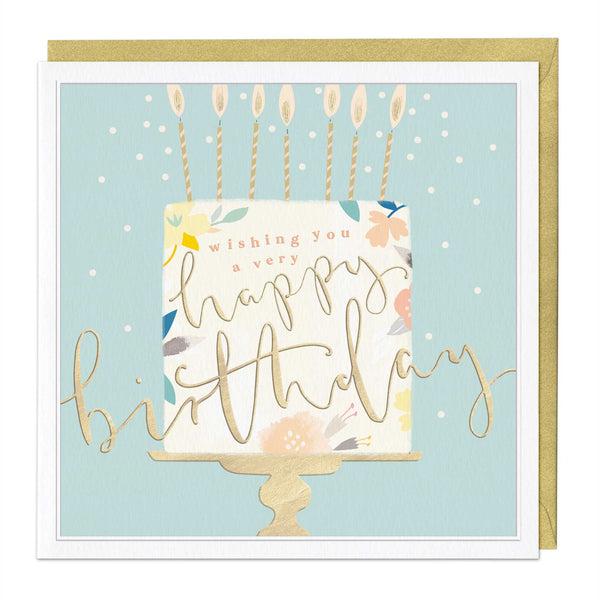 Luxury Card - LN031 - Floral Cake Luxury Birthday Card - Floral Cake Luxury Birthday Card - Whistlefish