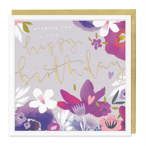 Luxury Card - LN035 - Purple Enthusiasm Luxury Birthday Card - Purple Enthusiasm Luxury Birthday Card - Whistlefish