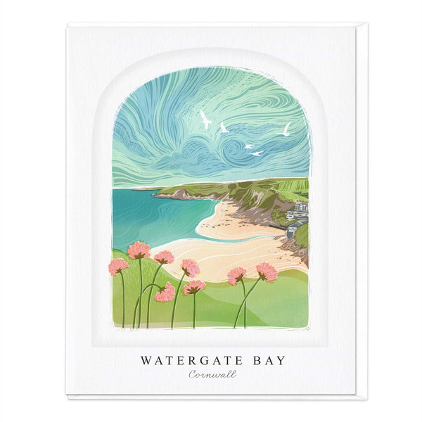 Luxury Card - LN068 - Watergate Bay Arched Lino Luxury Card - Watergate Bay Arched Lino Luxury Card - Whistlefish