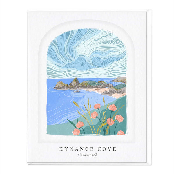 Luxury Card - LN069 - Kynance Cove Arched Lino Luxury Card - Kynance Cove Arched Lino Luxury Card - Whistlefish