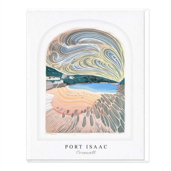 Luxury Card - LN070 - Port Isaac Arched Lino Luxury Card - Port Isaac Arched Lino Luxury Card - Whistlefish