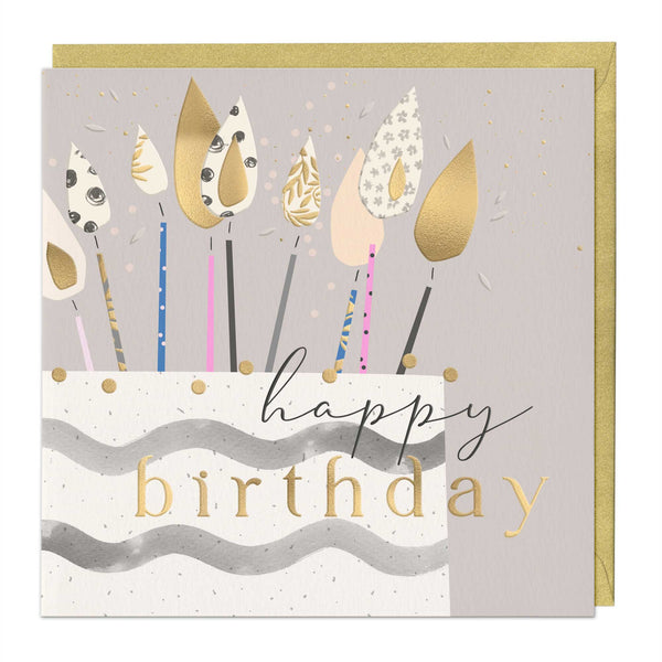 Luxury Card - LN073 - Cake & Candles Birthday Card - Cake & Candles Birthday Card - Whistlefish