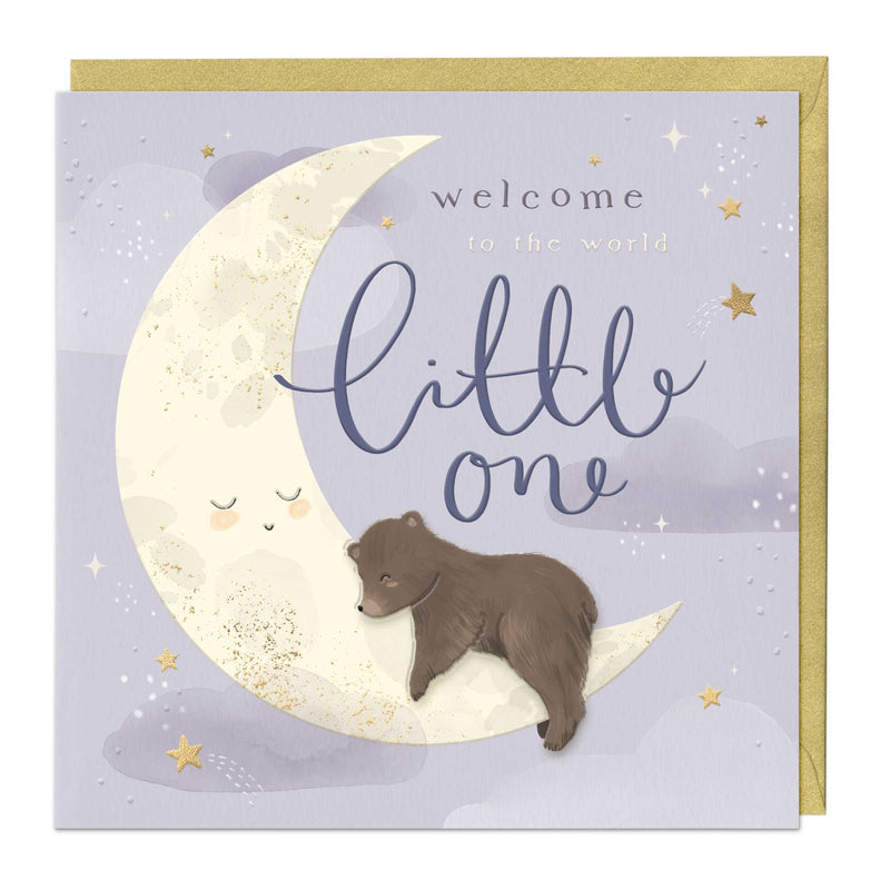 Luxury Card - LN076 - Welcome Little One Bear Card - Welcome Little One Bear Card - Whistlefish