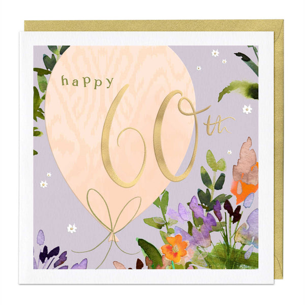 Luxury Card - LN077 - Majestic 60th Birthday Card - Majestic 60th Birthday Card - Whistlefish