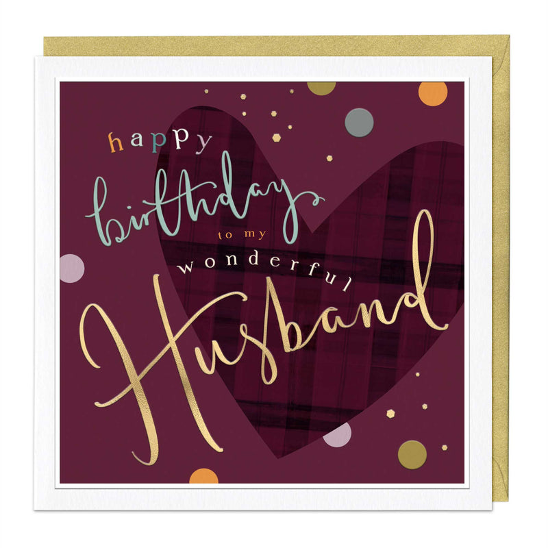 Luxury Card - LN083 - Wonderful Husband Luxury Birthday Card - Wonderful Husband Luxury Birthday Card - Whistlefish