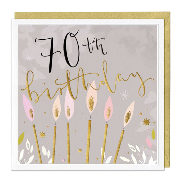 Luxury Card - LN100 - Stylish 70th Luxury Birthday Card - Stylish 70th Luxury Birthday Card - Whistlefish