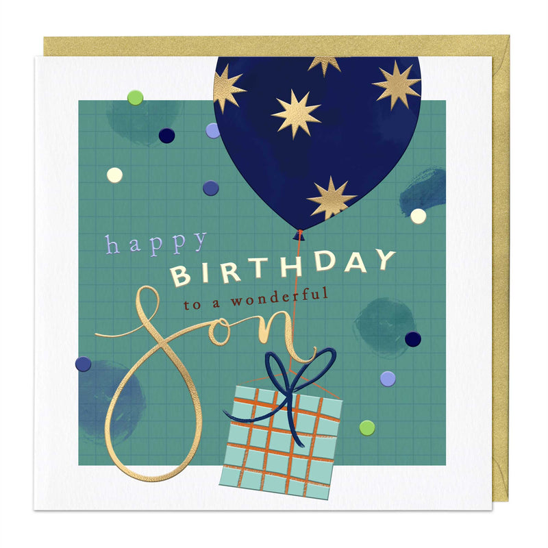 Luxury Card - LN115 - Sons Balloon Luxury Birthday Card - Sons Balloon Luxury Birthday Card - Whistlefish