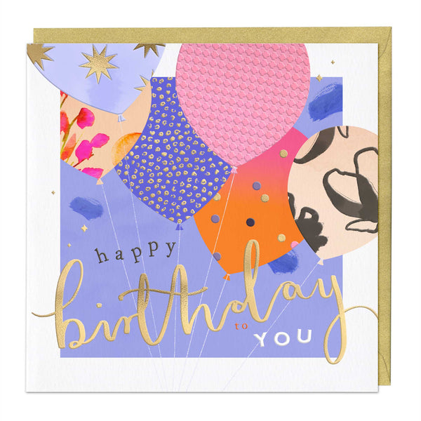 Luxury Card - LN117 - Vibrant Balloons Luxury Birthday Card - Vibrant Balloons Luxury Birthday Card - Whistlefish