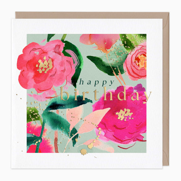 Luxury Card - LN119 - Camellia Luxury Birthday Card - Camellia Luxury Birthday Card - Whistlefish