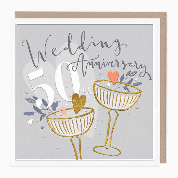 Luxury Card - LN122 - 50th Wedding Anniversary Luxury Card - 50th Wedding Anniversary Luxury Card - Whistlefish