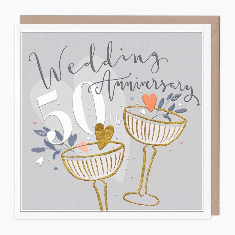 Luxury Card - LN122 - 50th Wedding Anniversary Luxury Card - 50th Wedding Anniversary Luxury Card - Whistlefish