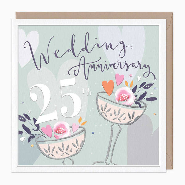 Luxury Card - LN123 - 25th Wedding Anniversary Luxury Card - 25th Wedding Anniversary Luxury Card - Whistlefish