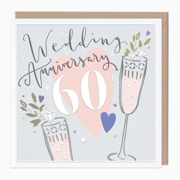 Luxury Card - LN124 - 60th Wedding Anniversary Luxury Card - 60th Wedding Anniversary Luxury Card - Whistlefish