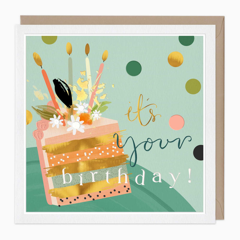 Luxury Card - LN126 - Floral Cake Luxury Birthday Card - Floral Cake Luxury Birthday Card - Whistlefish