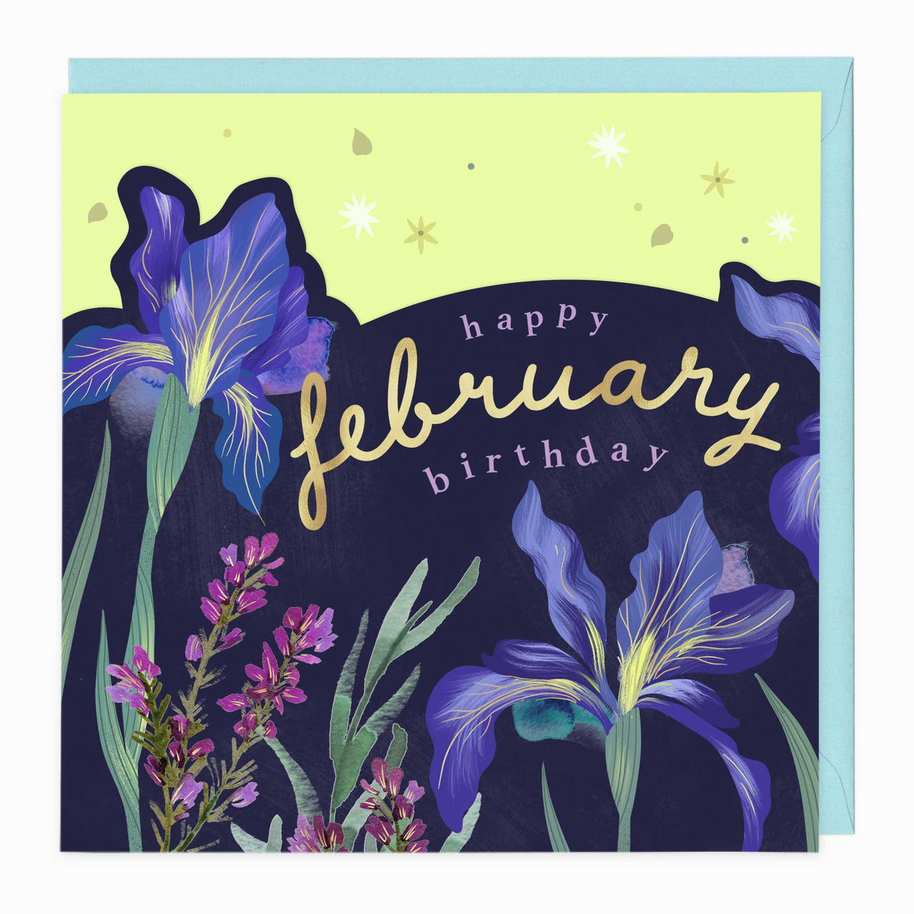 Luxury Card-LN146 - Bright Summer February Birthday Card-Whistlefish