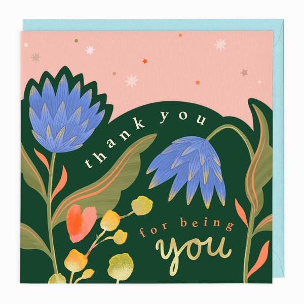 Luxury Card-LN159 - Bright Summer Floral Thank You Card-Whistlefish