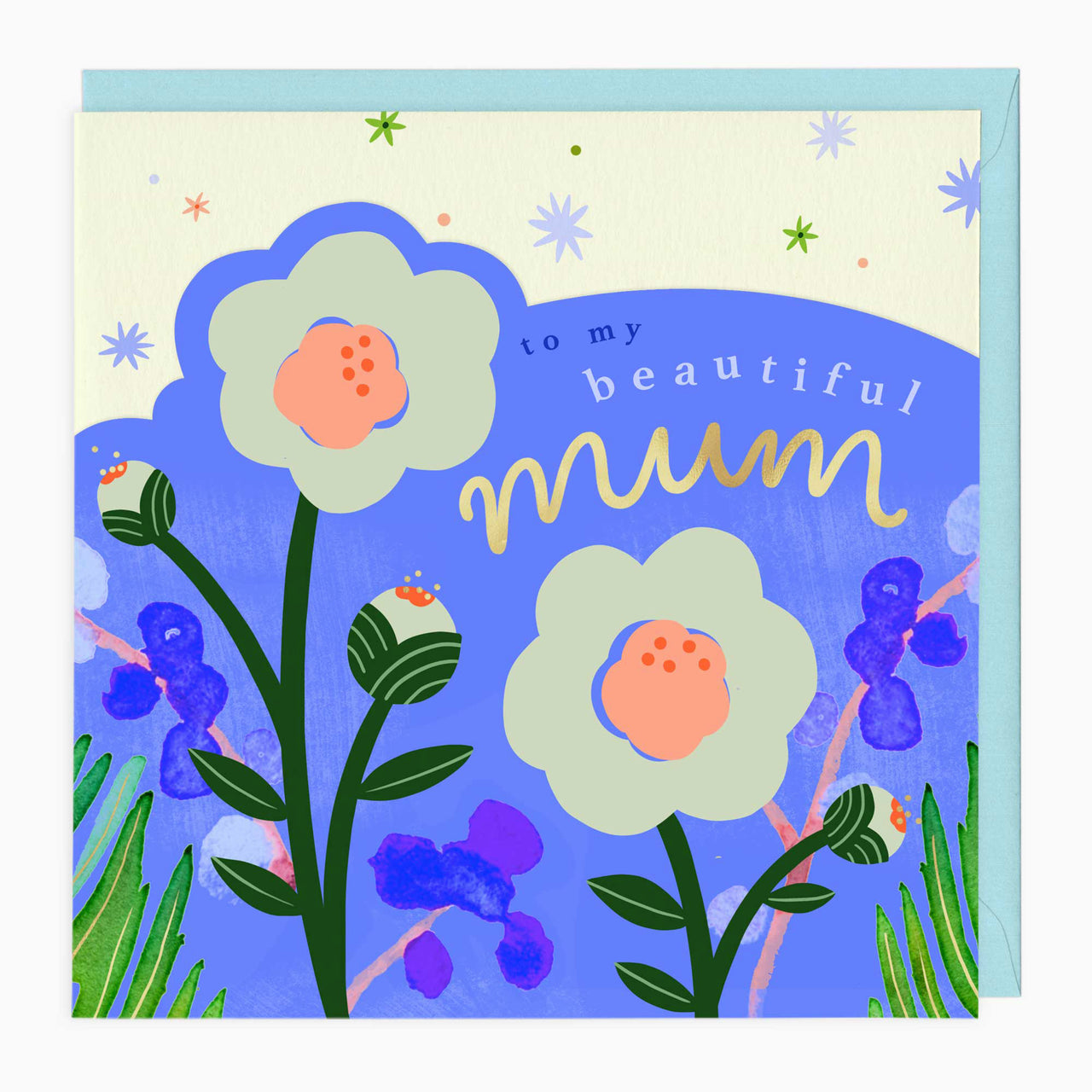 Luxury Card-LN162 - Bright Summer Floral Mum Card-Whistlefish